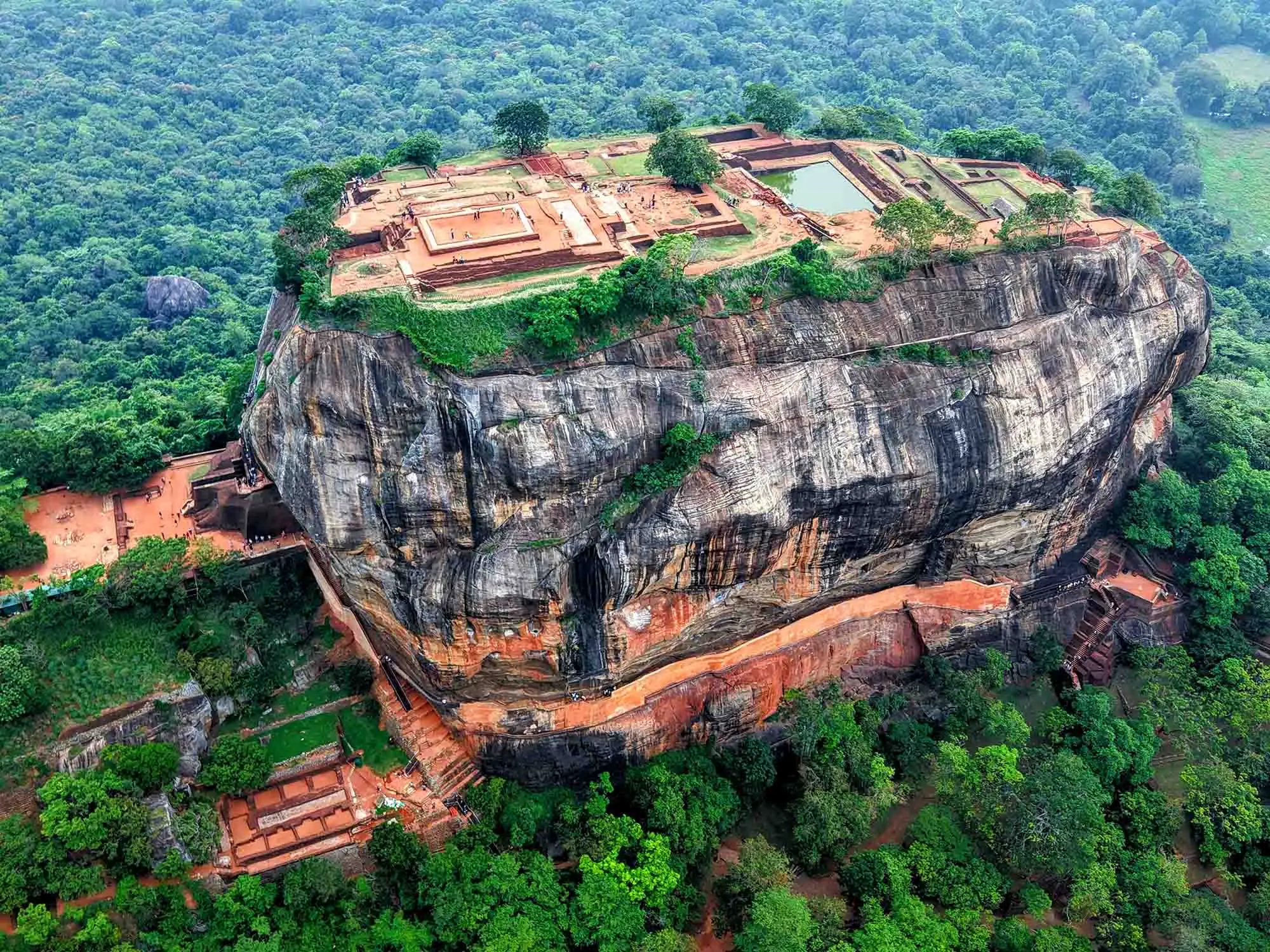 Sigiriya Rock Fortress standing in the morning sun